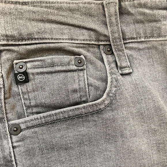 New AG Adriano Goldschmied High Rise Wide Leg Cropped Denim Jeans 27 Light Gray - Picture 10 of 16